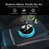Premium Solar-Powered Helicopter Car Aroma Diffuser - Luxury Metal Dashboard Decor and Rotating Air Freshener