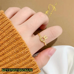 Golden "Graceful Bunny" Adjustable Ring – Trendy Minimalist Fashion Jewelry