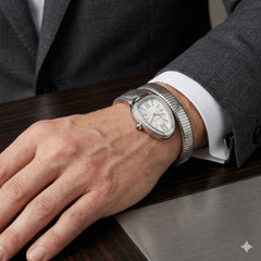 Triple-Wrap Snake Watch: Diamond-Set Bezel Luxury Fashion Accessory | Premium Snake-Style Coil Watch (with Box)