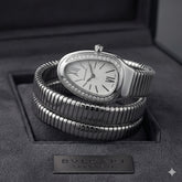 Triple-Wrap Snake Watch: Diamond-Set Bezel Luxury Fashion Accessory | Premium Snake-Style Coil Watch (with Box)