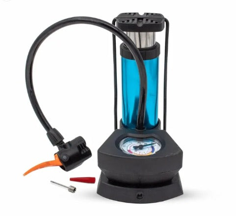 Foot And Hand Air Pump With Air Pressure Gauge | Fast Portable Car, Bike & Cycle Inflator