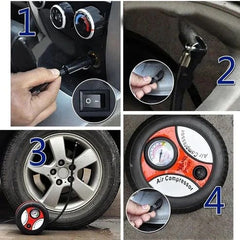 Professional 260 PSI Portable Car Air Pump – Heavy Duty 12V DC Electric Compressor and Emergency Tyre Inflator