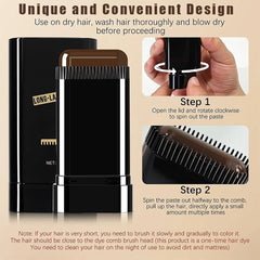 Instant Root Touch-Up Stick for Gray Hair Coverage – Natural Black Hair Color Wand for Men and Women