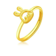 Golden "Graceful Bunny" Adjustable Ring – Trendy Minimalist Fashion Jewelry