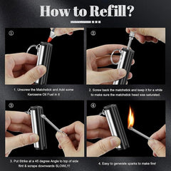 Multi-Use Silver Metal Fire Starter for Kitchens & Outdoor Use | Lighter