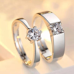 "Eternal Bond" Silver-Plated Couple’s Ring Set – Premium Stainless Steel Charm Jewelry