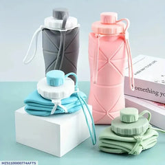 Premium Silicone Foldable Water Bottle (600ml) – Space-Saving & Durable Travel Companion
