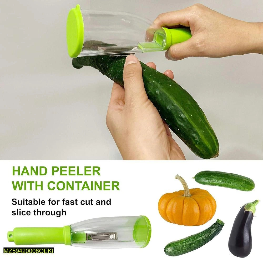 Transparent Fruit and Vegetable Peeler with Container – Mess-Free Kitchen Tool